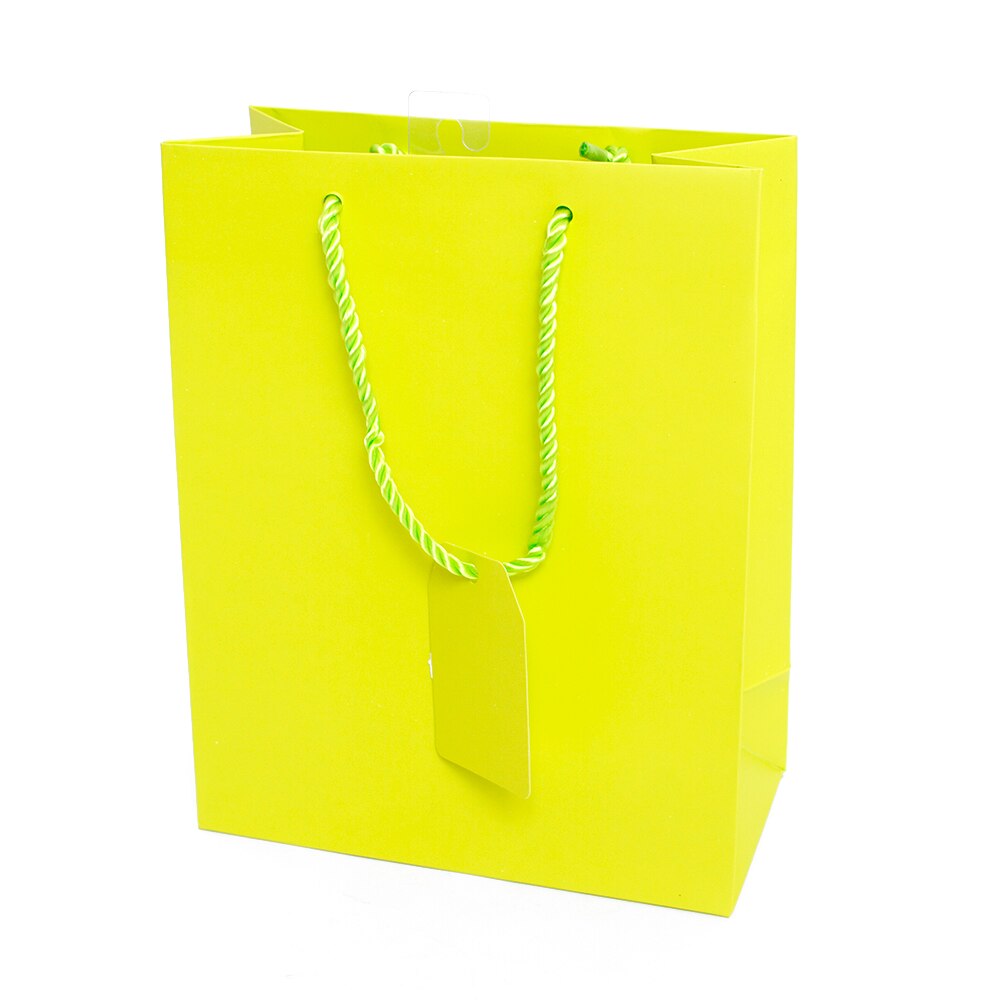 Jillson, Matte, Medium, Tote, Gift Bag, Lime Green